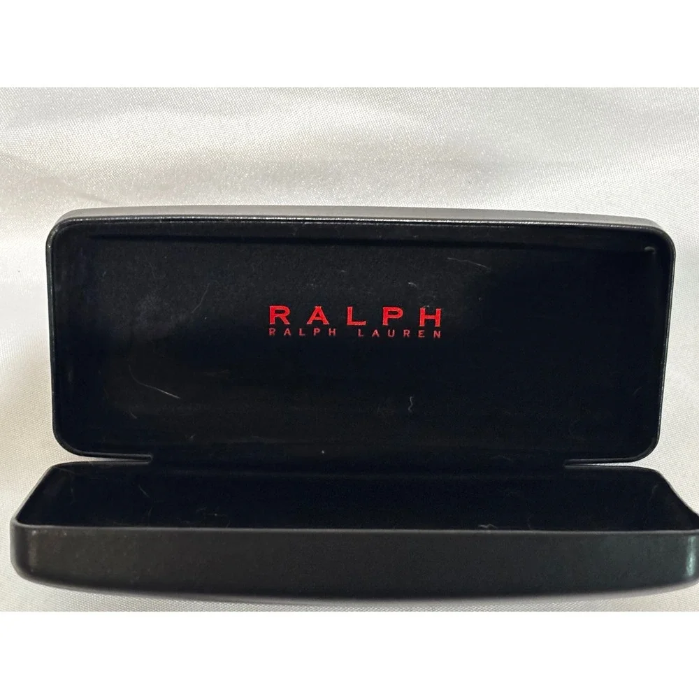 Ralph Ralph Lauren Black Hardshell Eyeglasses Case Red Logo Interior quiet lux